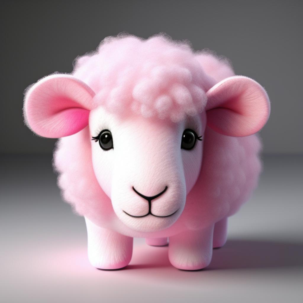 Pink sparkly sheep made by @ai_generated