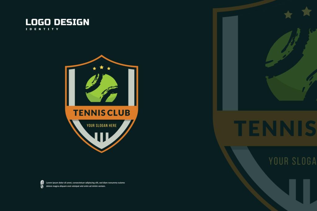 Tennis Badge Logo, Sport Team Identity. Tennis tournament design template, E-Sport badge vector illustration Stock Free