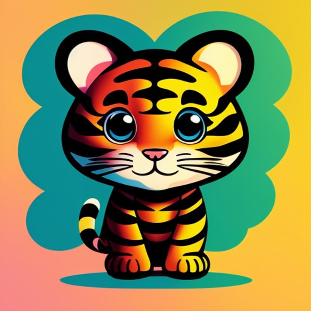 Cute cartoon baby tiger by @ai_generated