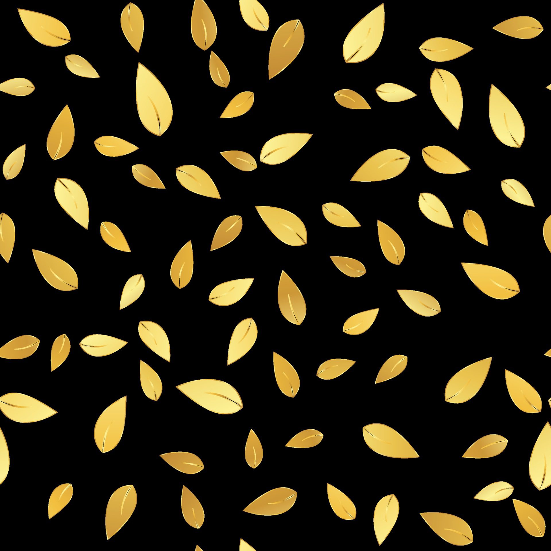 Golden Leaves Seamless Pattern Background Vector Illustration Free Vector