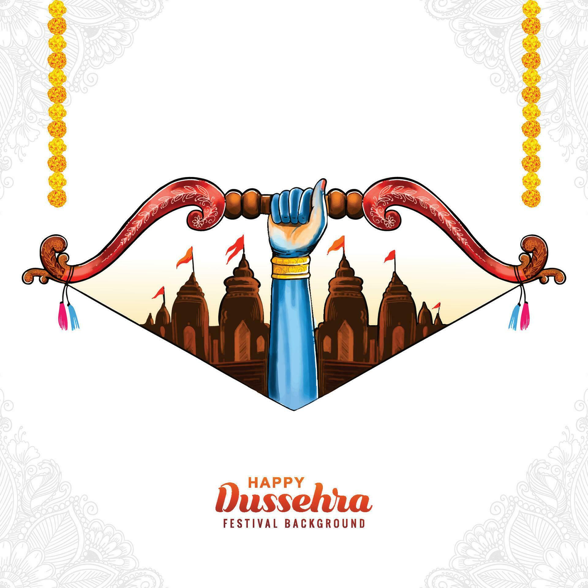 Illustration of bow and arrow in happy dussehra festival of india Stock Free and Free SVG