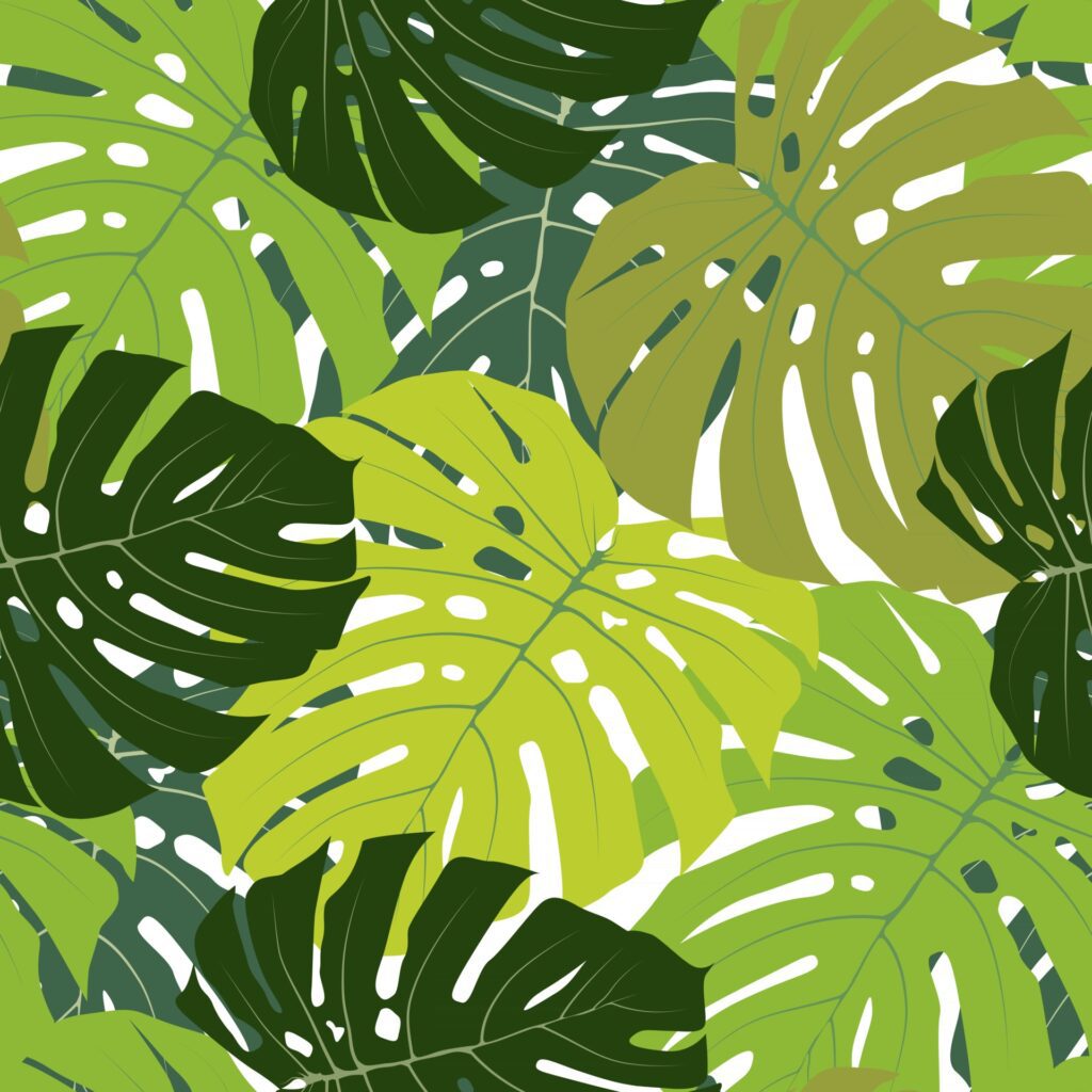 Palm Leaf Seamless Pattern Background Vector Illustration EPS10. Free Vector