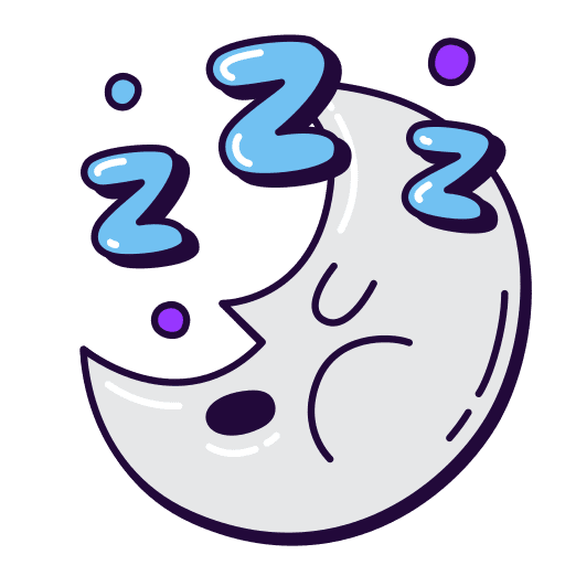 Moon, sleep, tired sticker