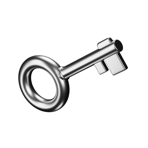 Key, lock, protect 3D illustration