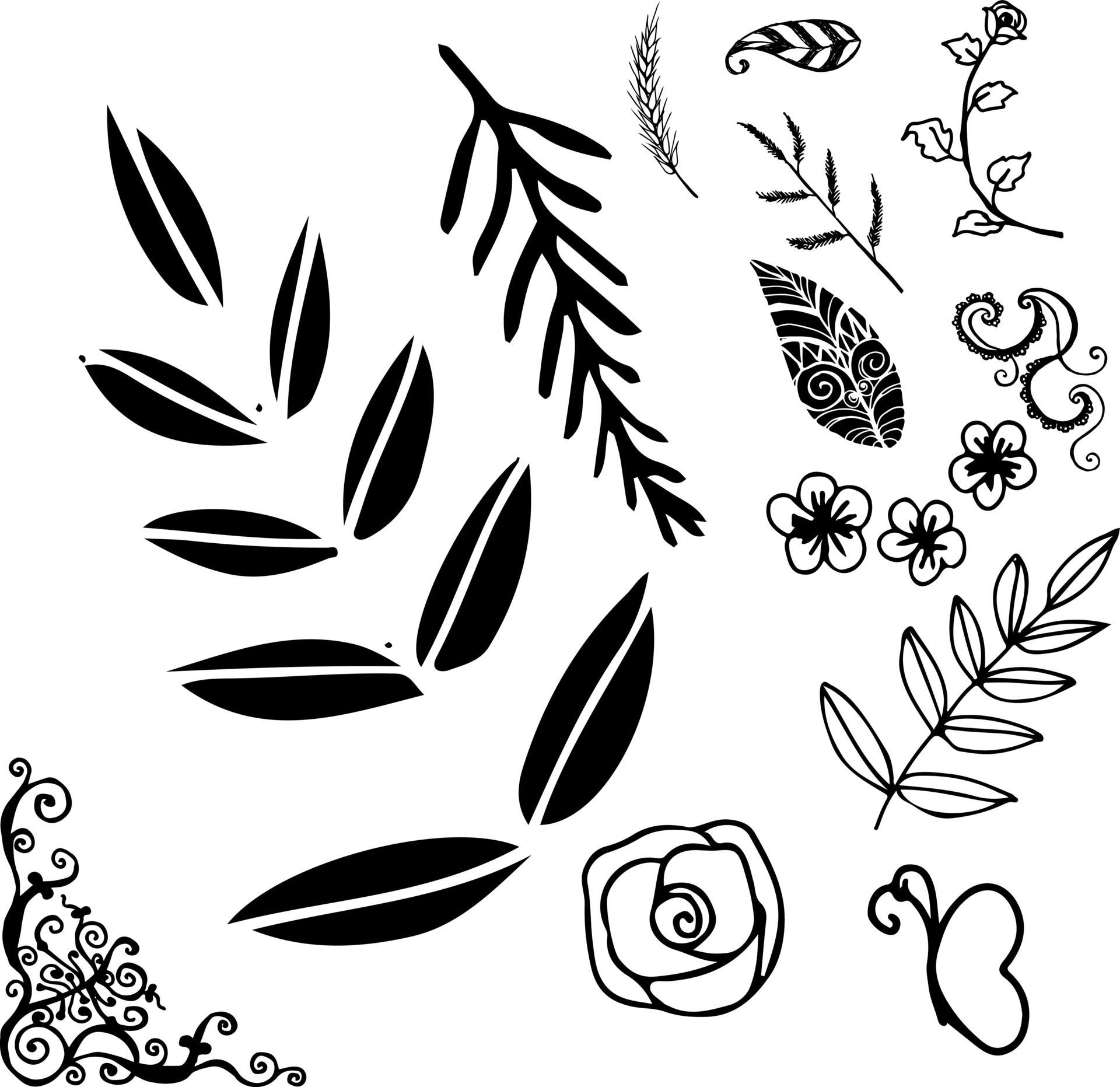 abstract ornament vector illustration in black and white colors Free Vector