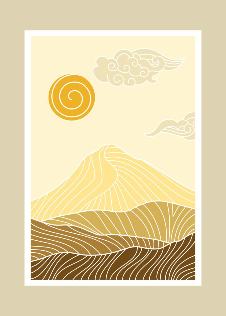 abstract mountain painting, Abstract background, Premium Vector Free Vector