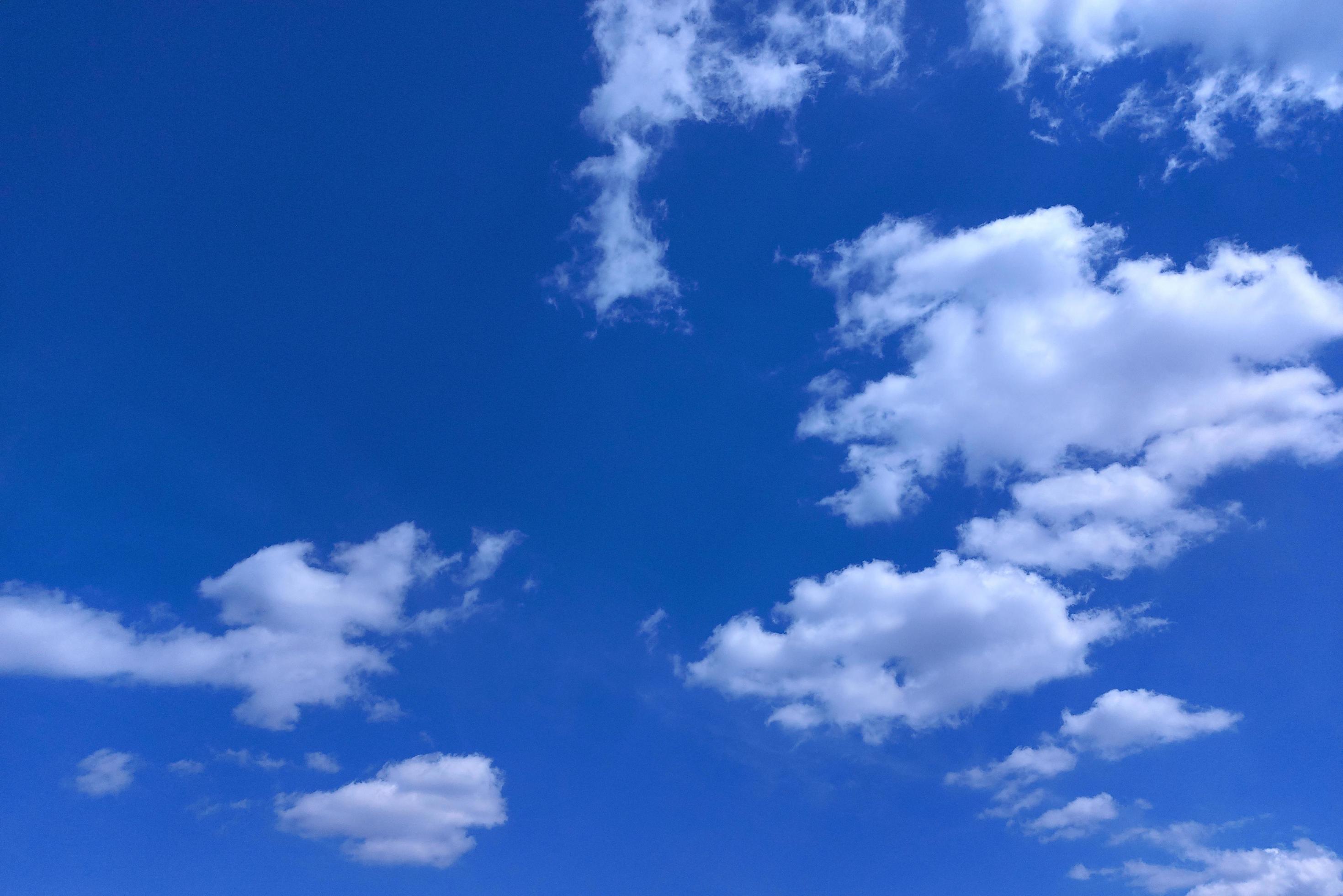 blue sky and clouds. background natural, sunny day. Stock Free