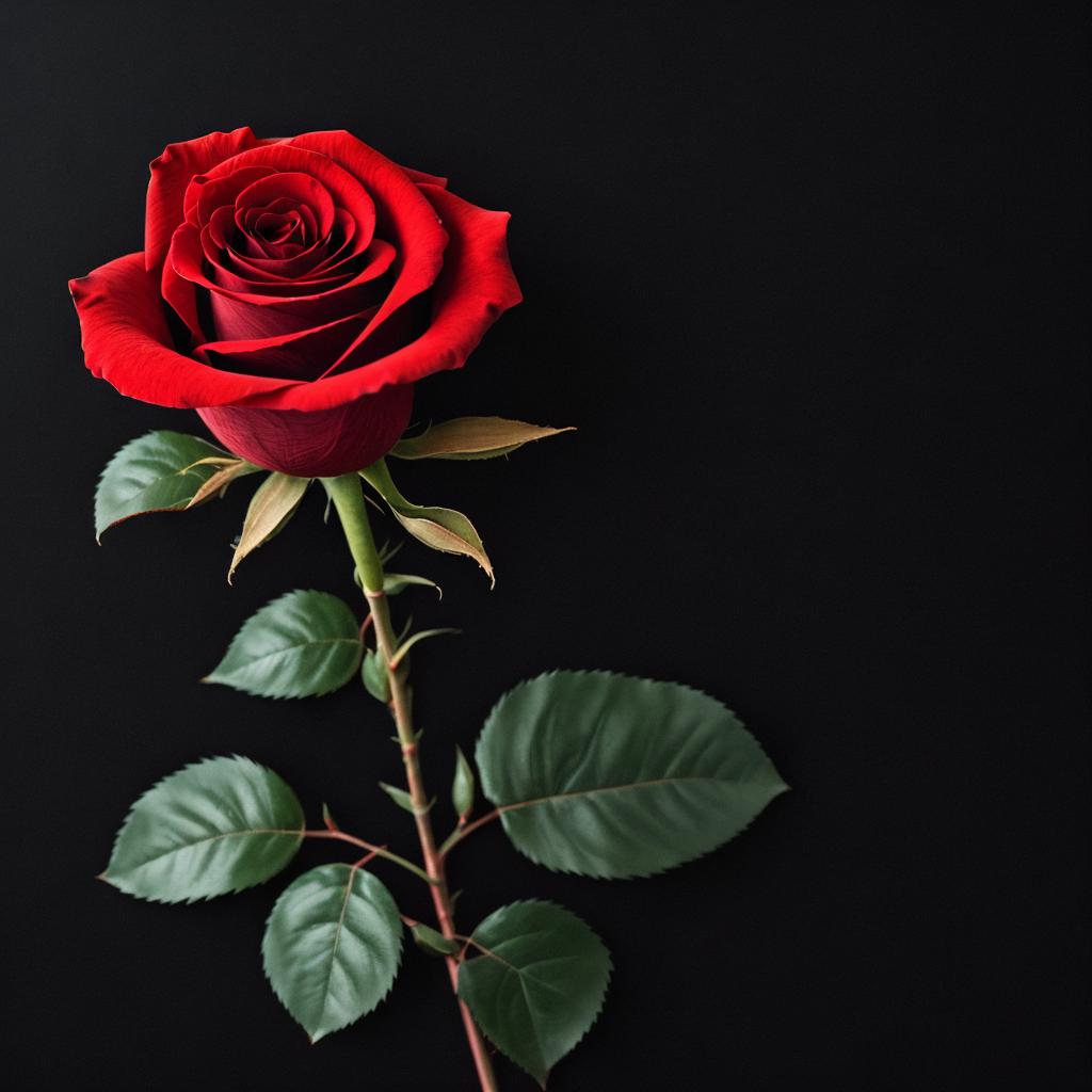 Red rose on black by @ai_generated