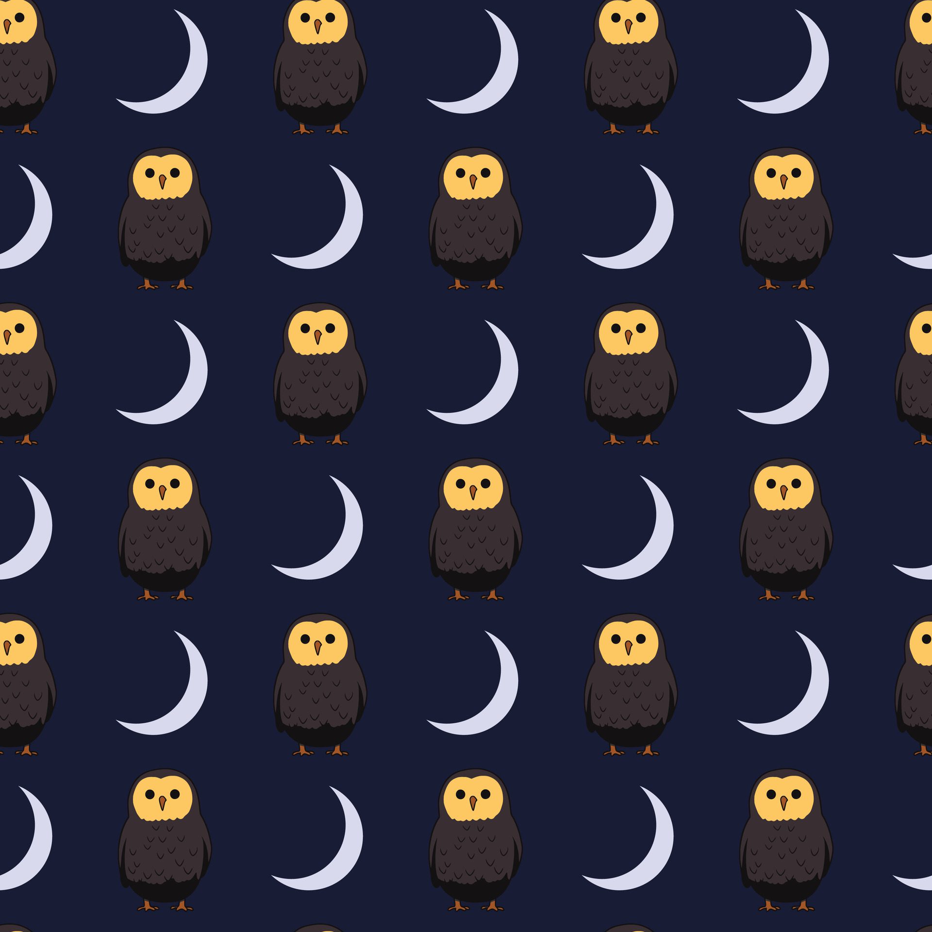 Owl Moonwalk Seamless Pattern Design Free Vector