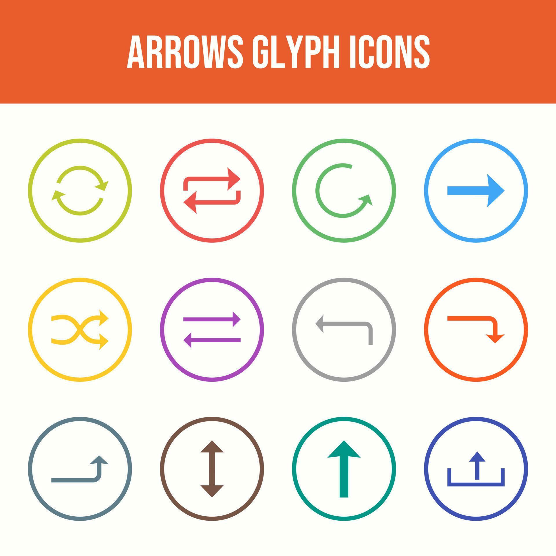 Beautiful Arrows vector icon set Stock Free