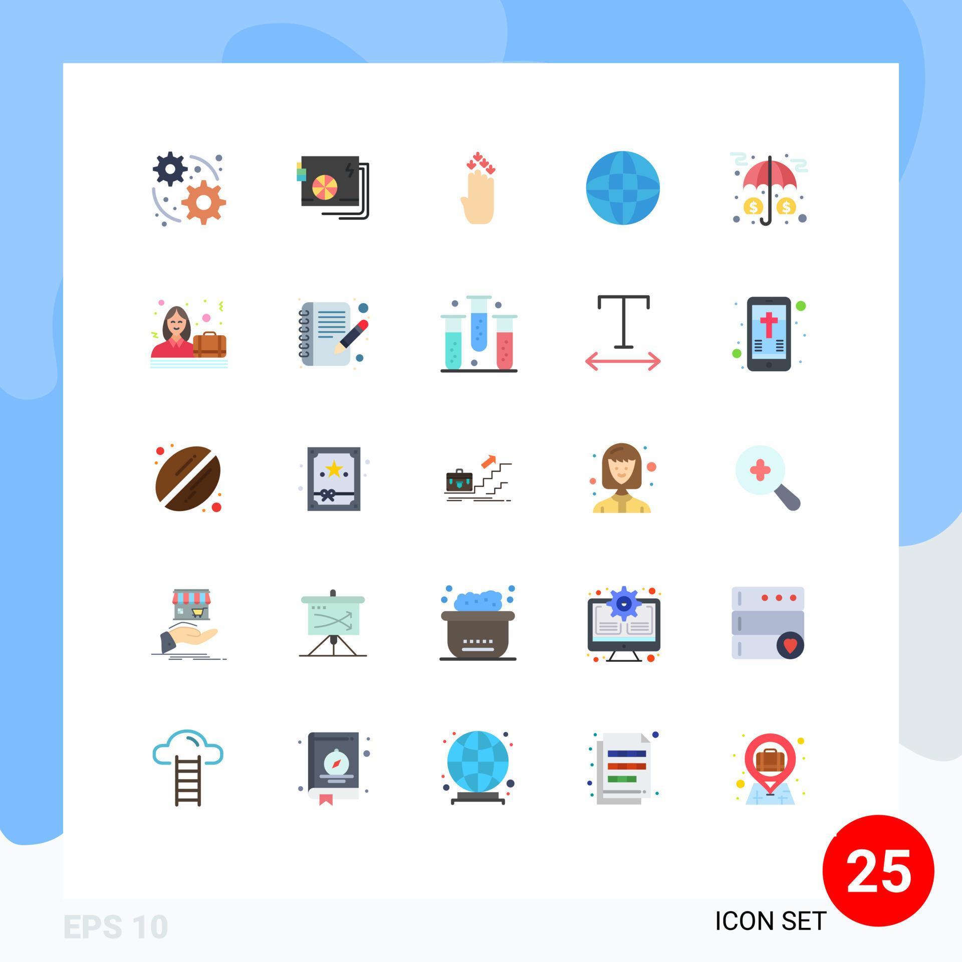 Set of 25 Modern UI Icons Symbols Signs for investment assets finger world arrow Editable Vector Design Elements Stock Free