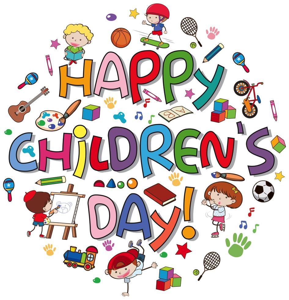 Happy children day logo Stock Free