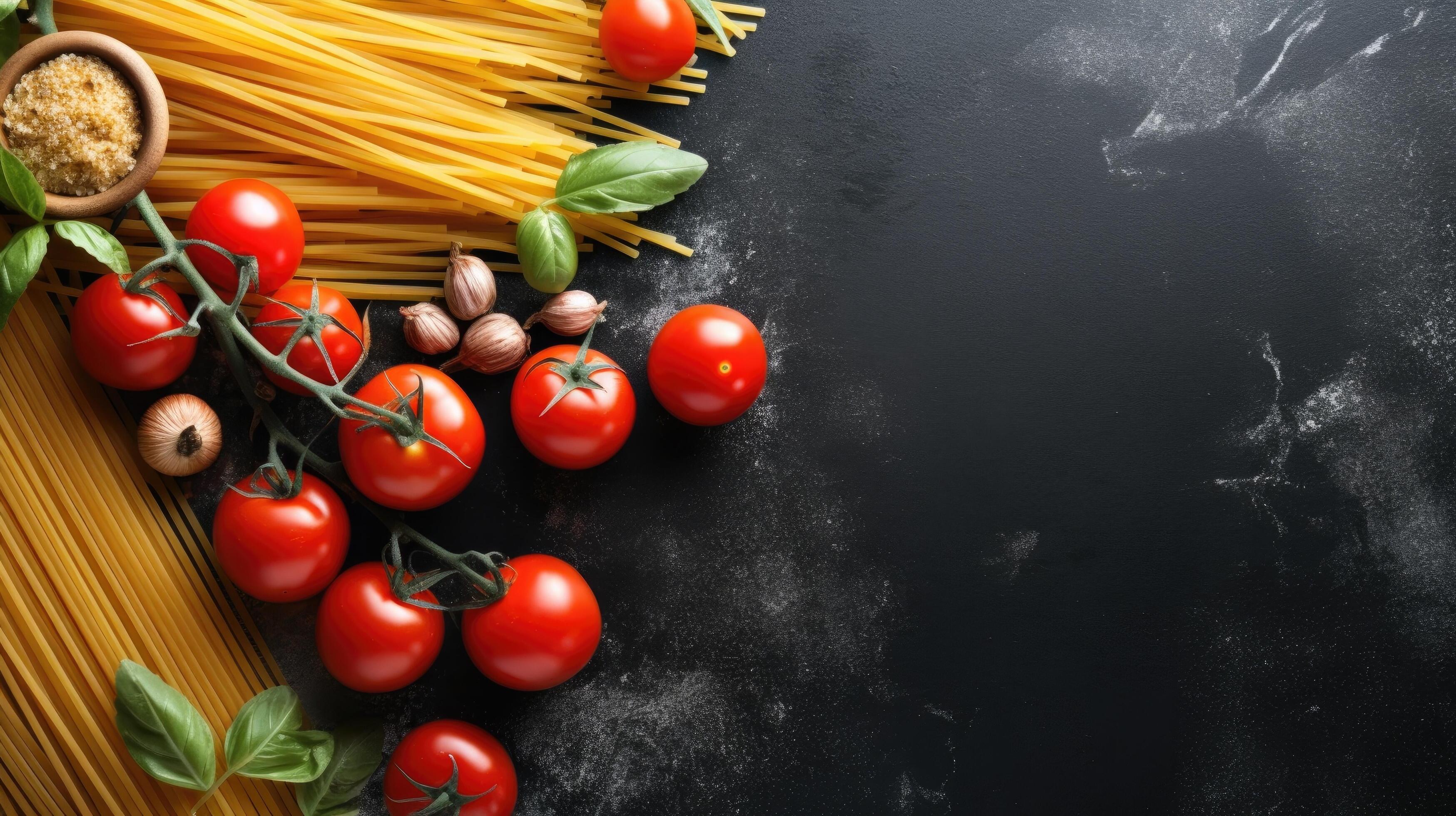 Food ingredients for italian pasta Illustration Stock Free