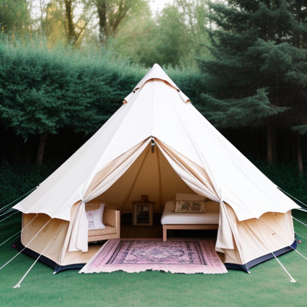 Decorated Glamping tent by by @ai_generated