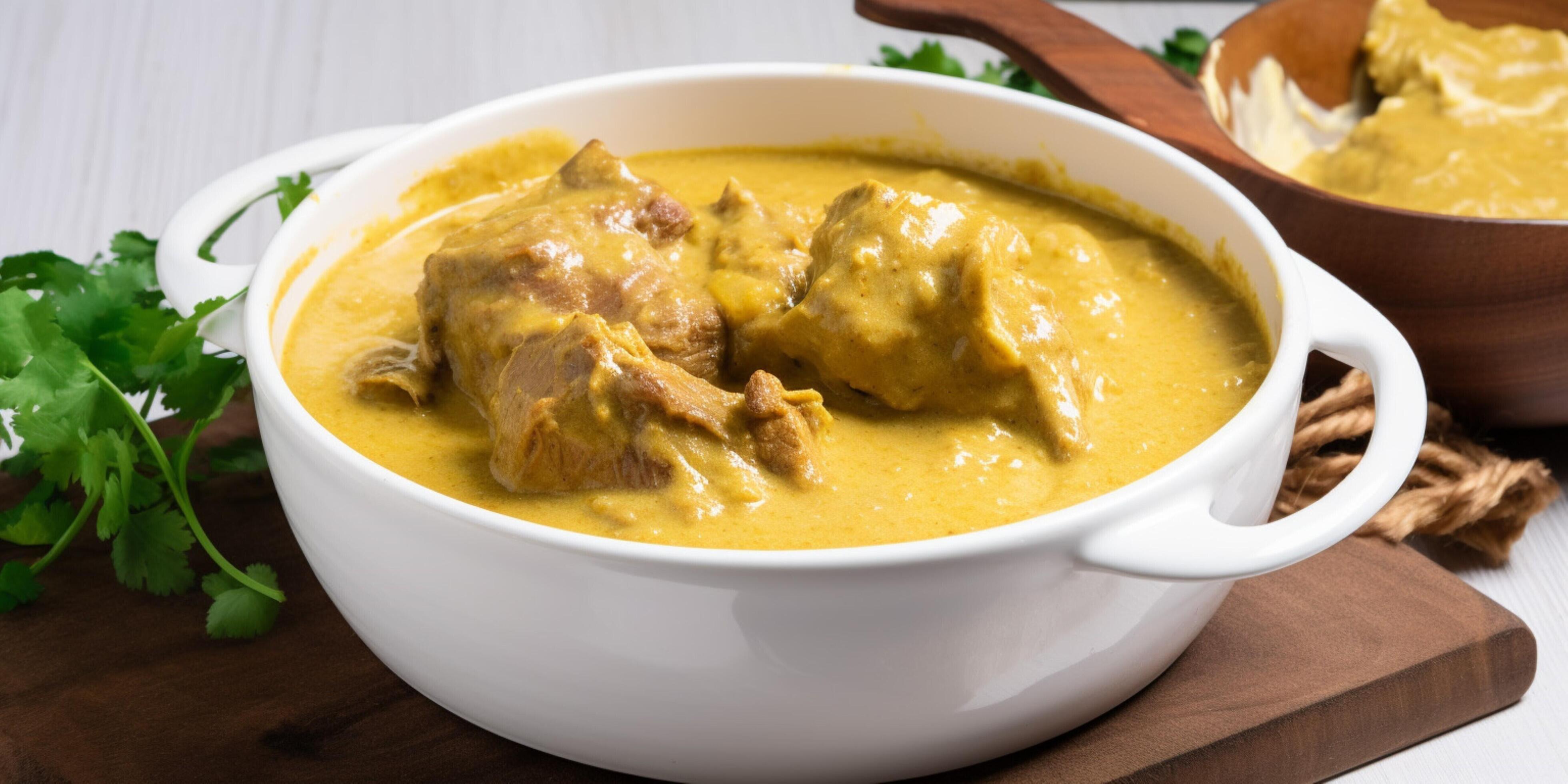 Bowl of hearty creamy jamaic0an food in curry Stock Free