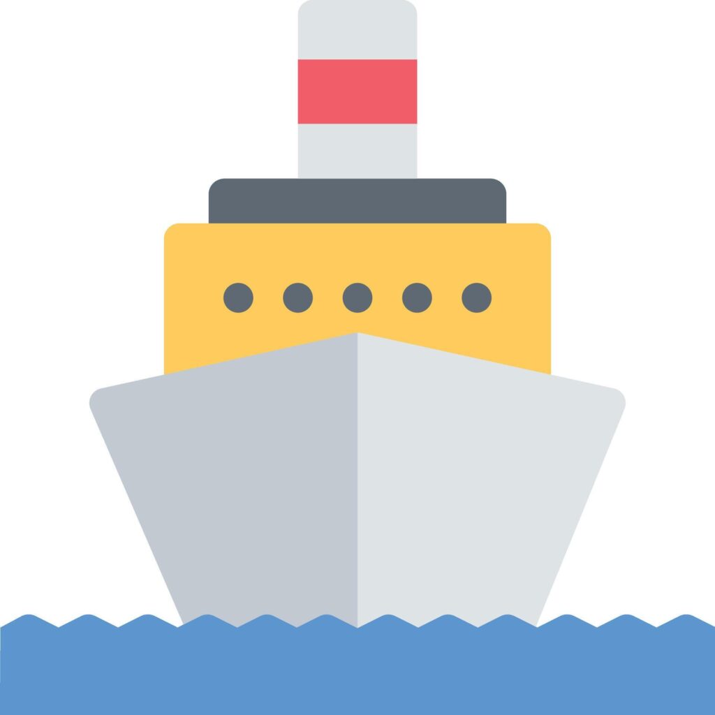 Ship icon silhouette illustration cargo ship Stock Free