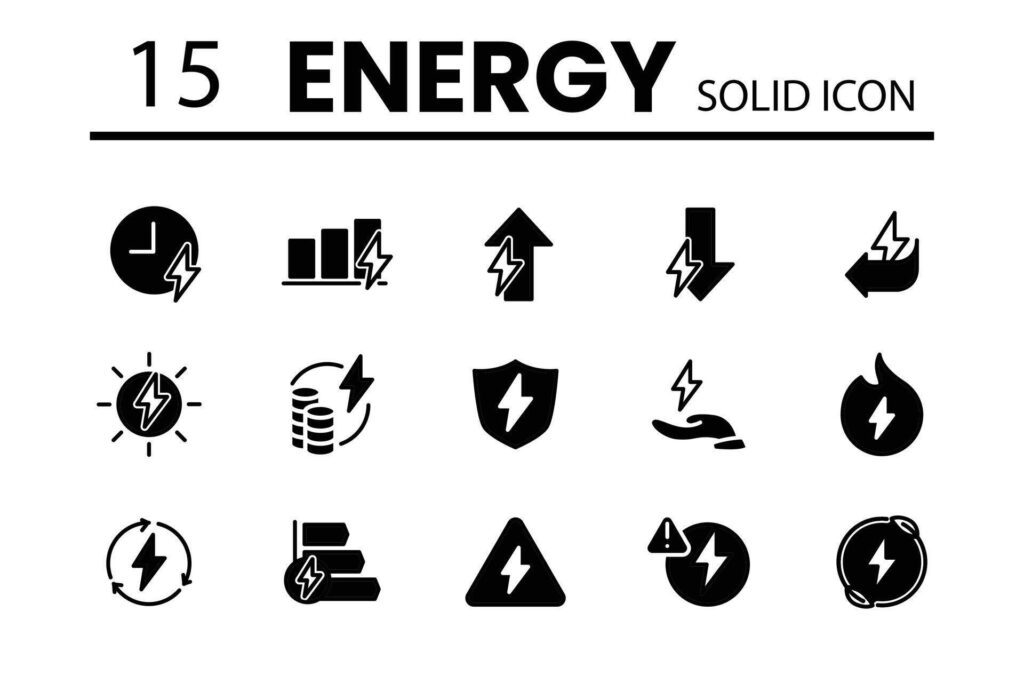 energy solid icon design for website and mobile app Stock Free