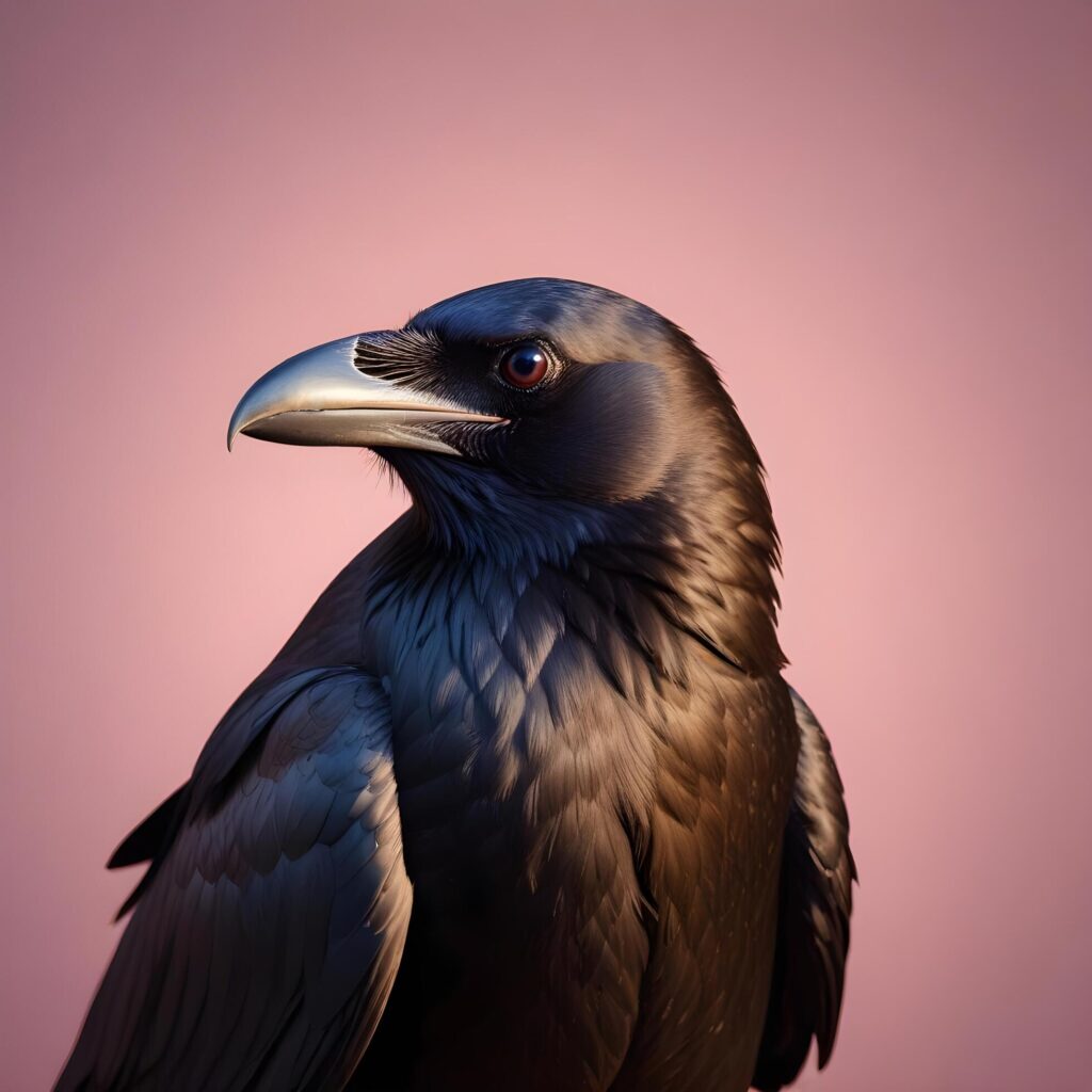 crow realistic plain background Stock Free