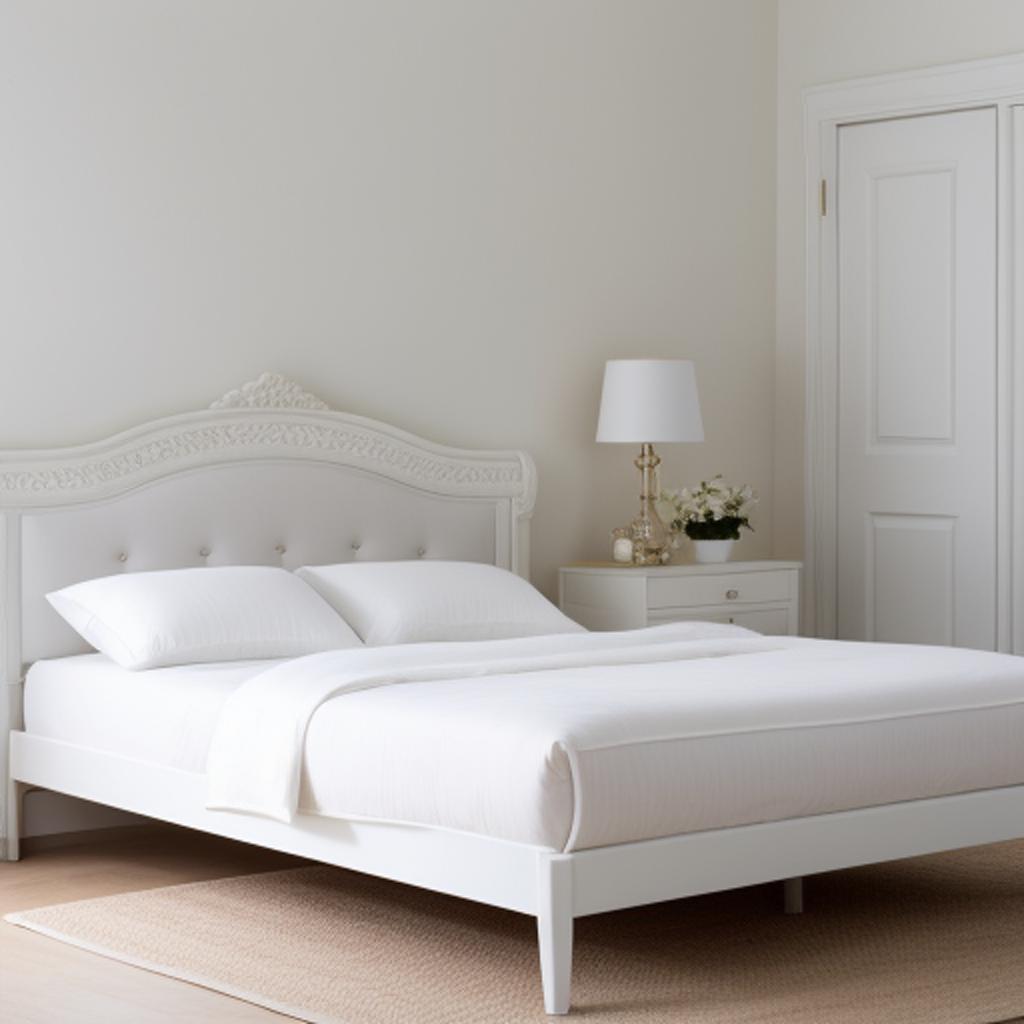 Background, White, Elegant bed by @ai_generated