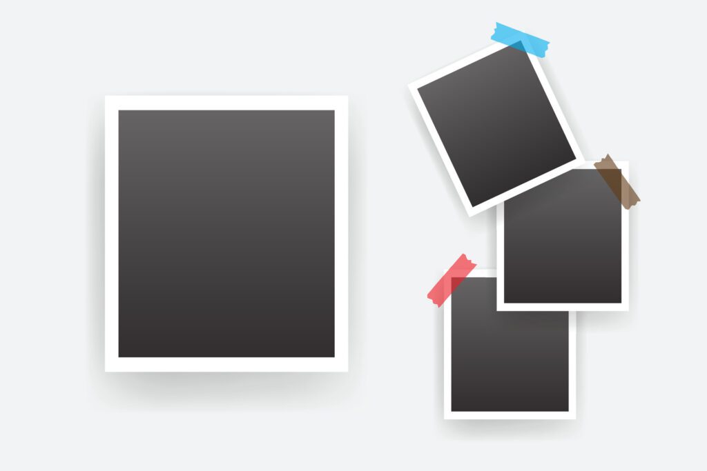 photo frames on white background design Free Vector