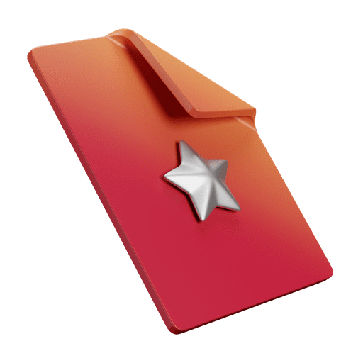 File, star, document 3D illustration