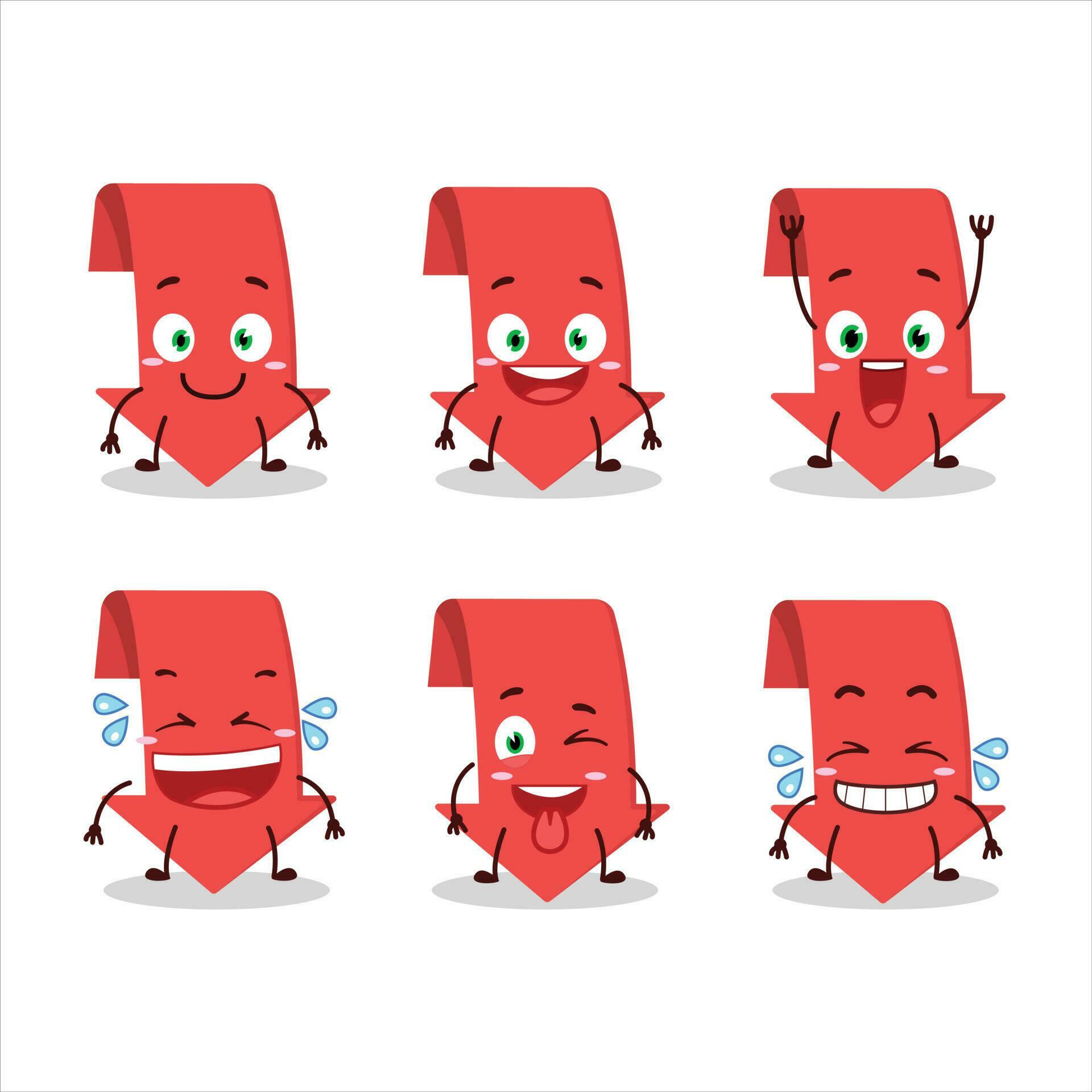 Cartoon character of arrow down with smile expression Stock Free