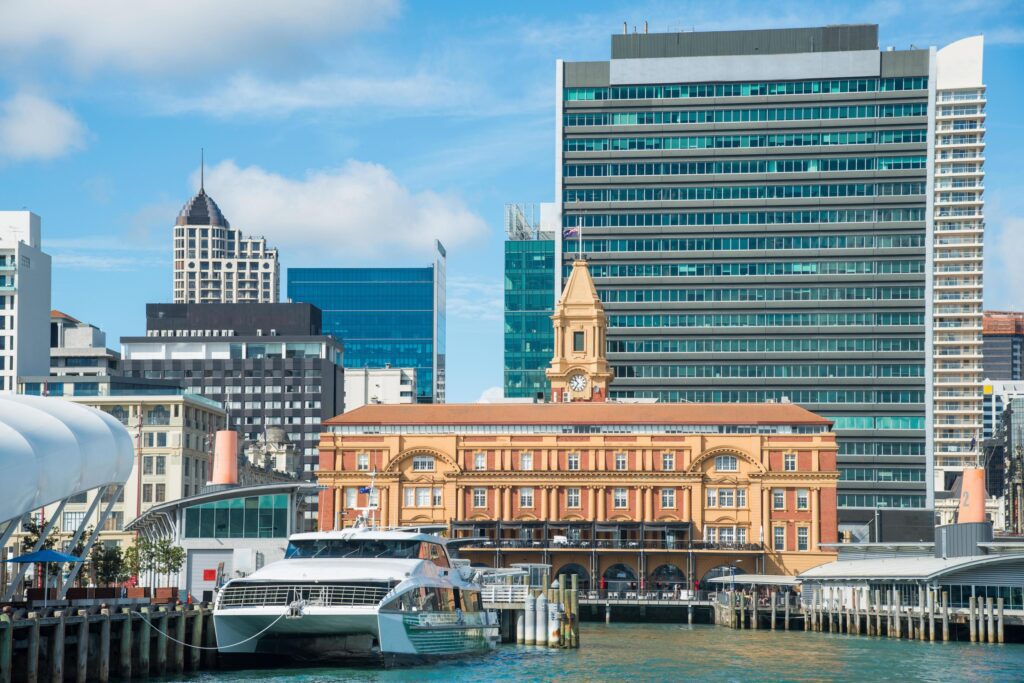 The waterfront of Auckland the largest city of North Island, New Zealand. Stock Free