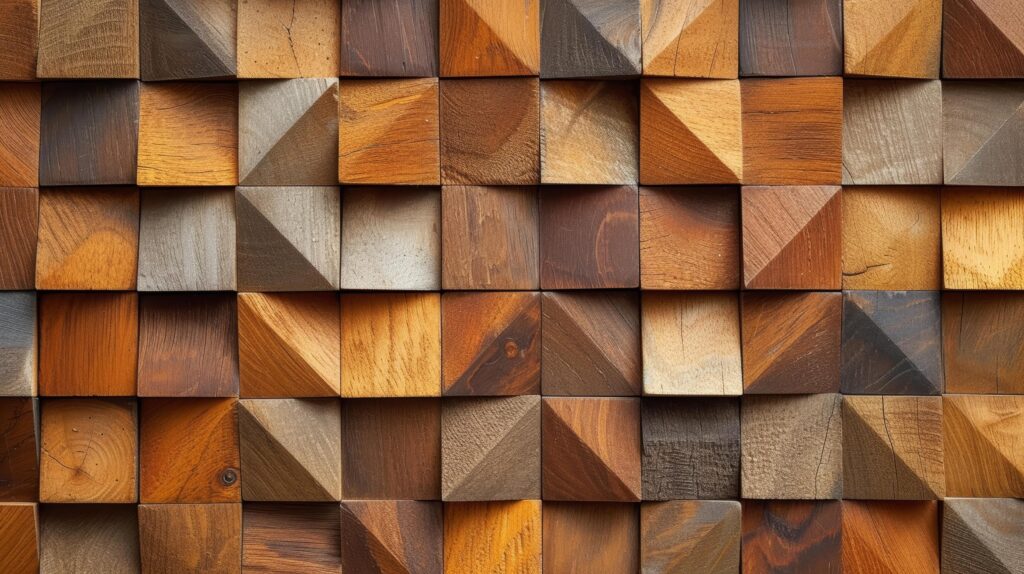 AI generated abstract wooden geometric pattern background Stock Free