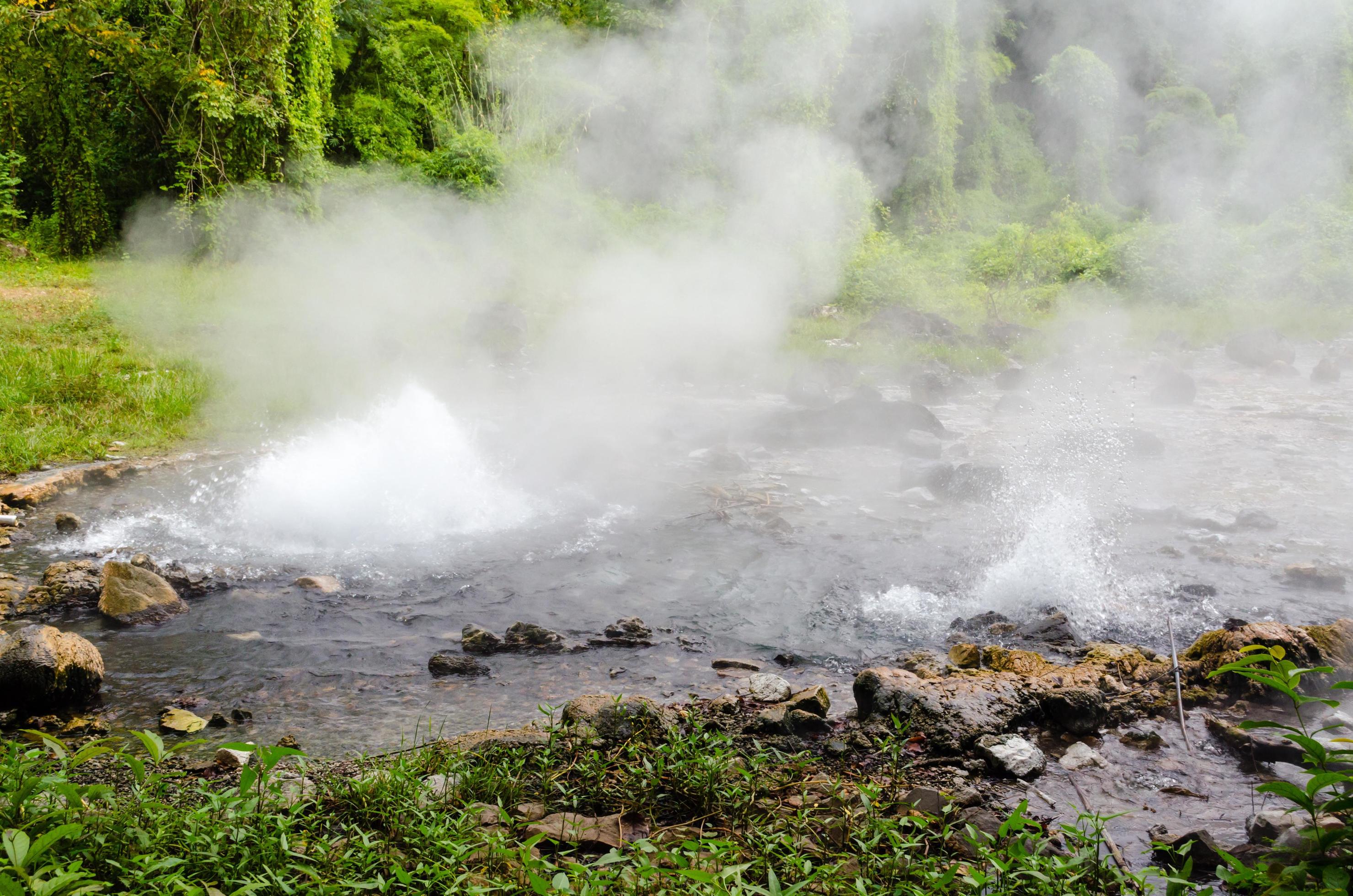 Spring of naturally hot water Stock Free