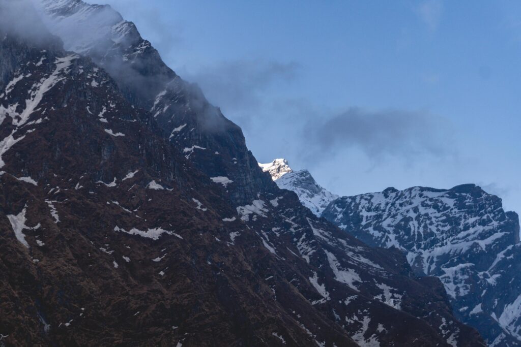 Mountain in Nepal, Annapurna Base Camp, Machapuchare Mountain, Annapurna Trekking, Travel in Nepal Stock Free