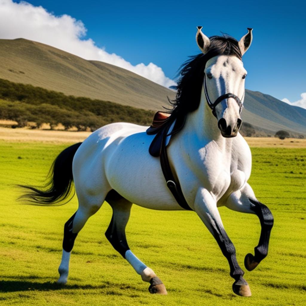 Caballo blanco con flequillo by @ai_generated