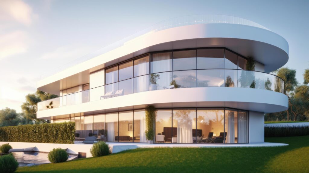 White modern villa. Illustration Stock Free