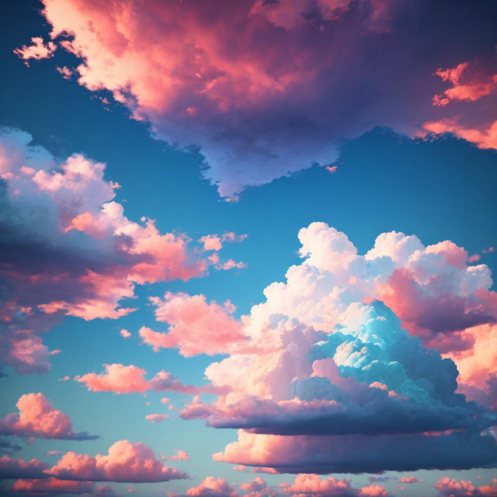 Colorful clouds Digital painting,Highly by @ai_generated