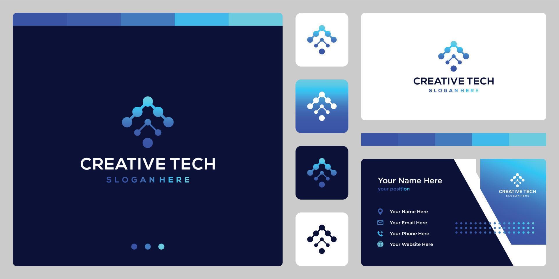 logo arrow mark with tech style and gradient color. business card. Stock Free and Free SVG