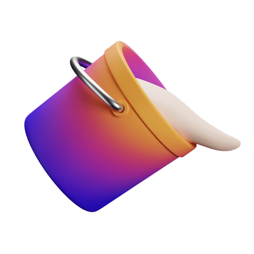 Bucket, painting, paint 3D illustration