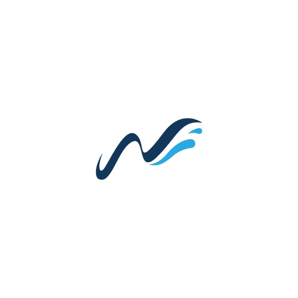 W,Water Wave Icon Logo Template Stock Free