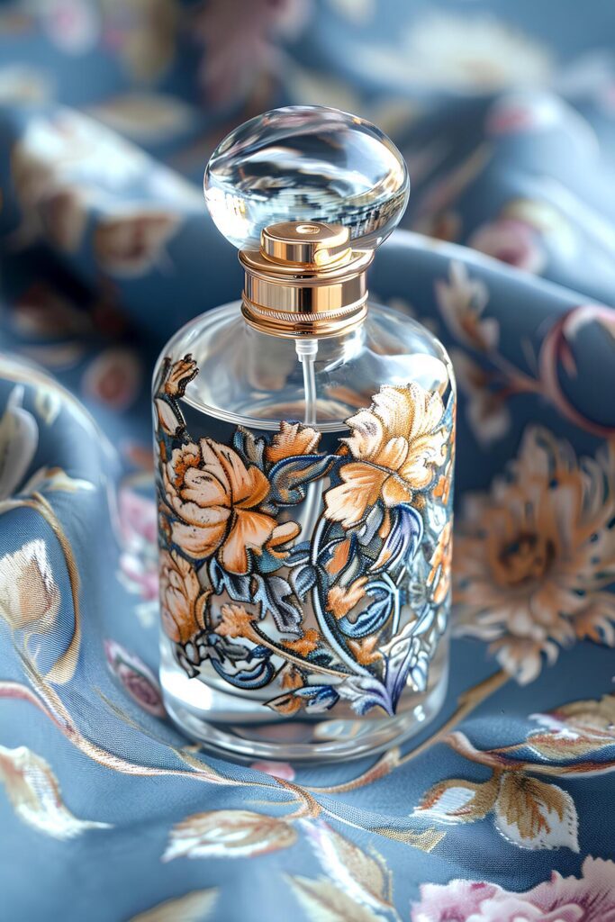 Chic Heritage Russian Motif Perfume Bottle with Folk Patterns Free Photo