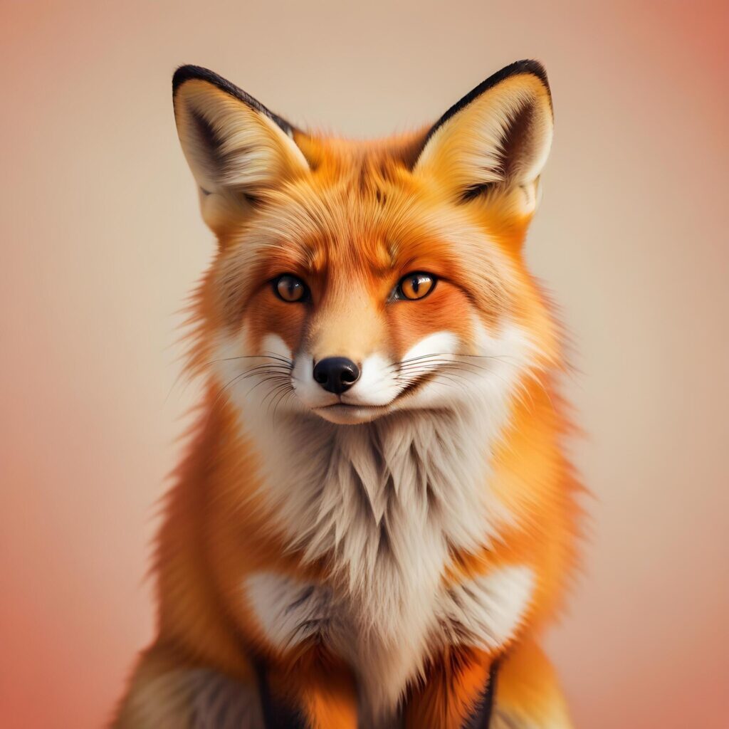 fox realistic plain background Stock Free