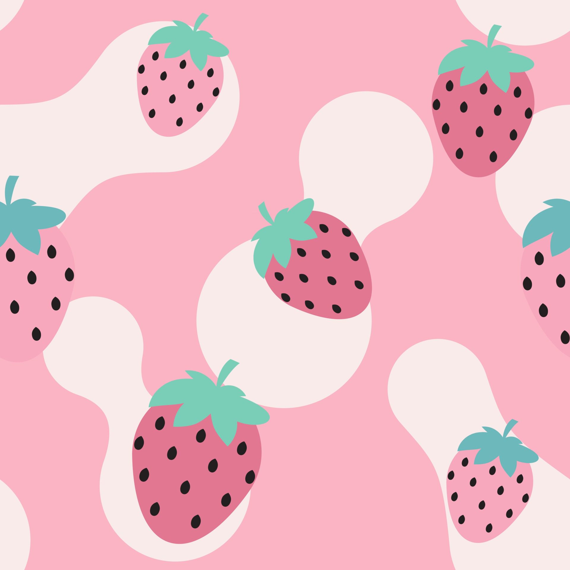 Simple Strawberry Seamless Pattern Background Vector Illustration Free Vector