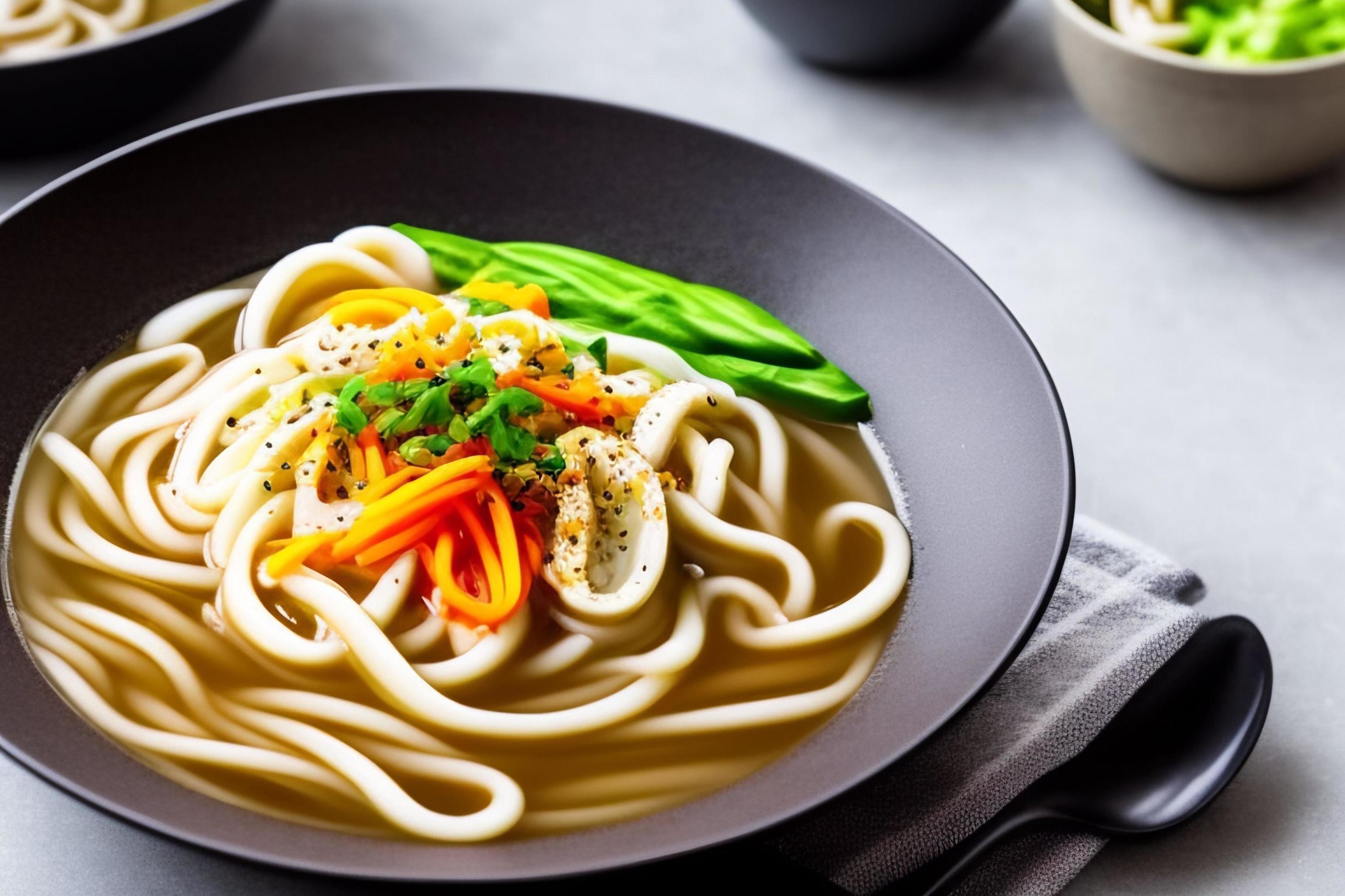 Delicious noodles. Fast food meal with appetizing pasta and chopsticks. Stock Free