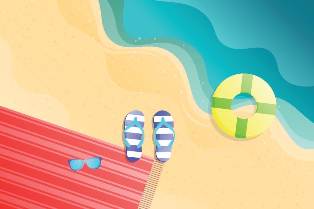 Summer background with gradient style. Free Vector