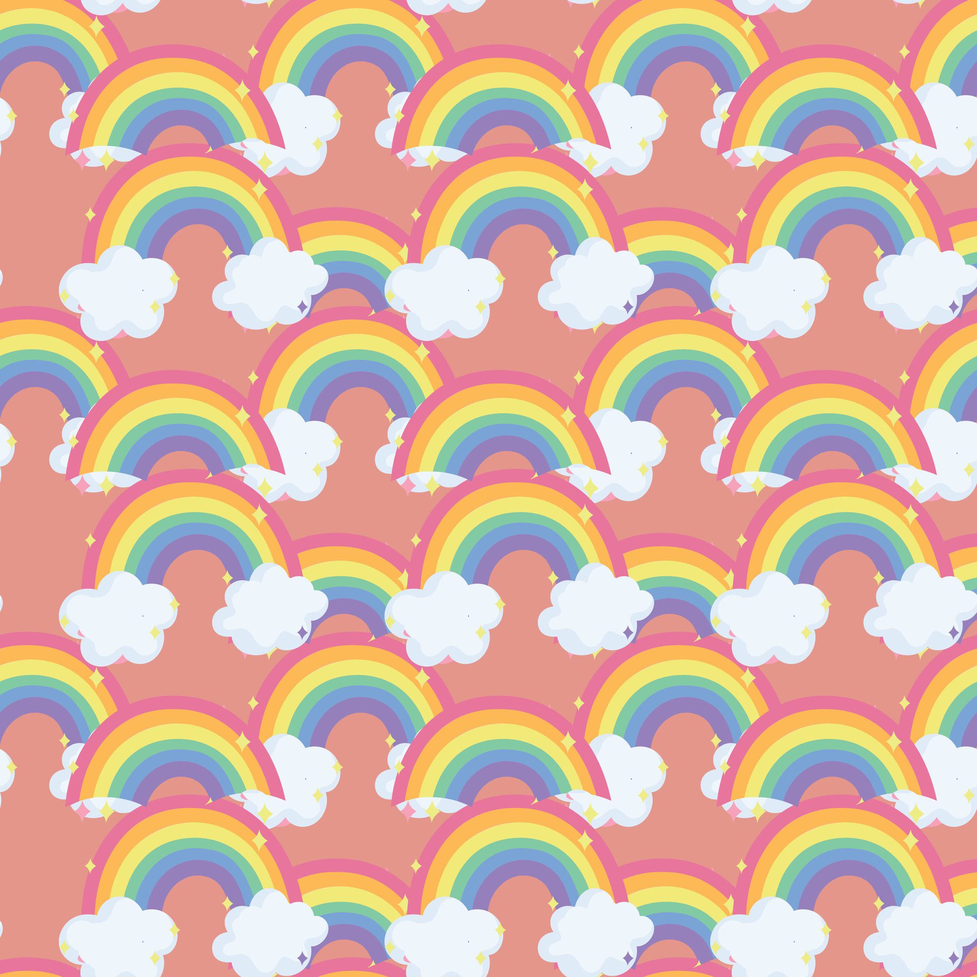 Scandinavian Rainbows Seamless Pattern Design Free Vector