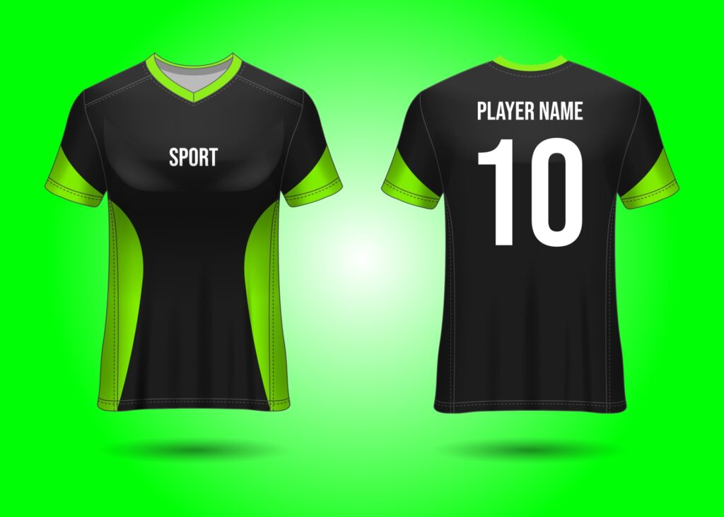 T-Shirt Sport Design. Racing jersey. uniform front and back view. Free Vector