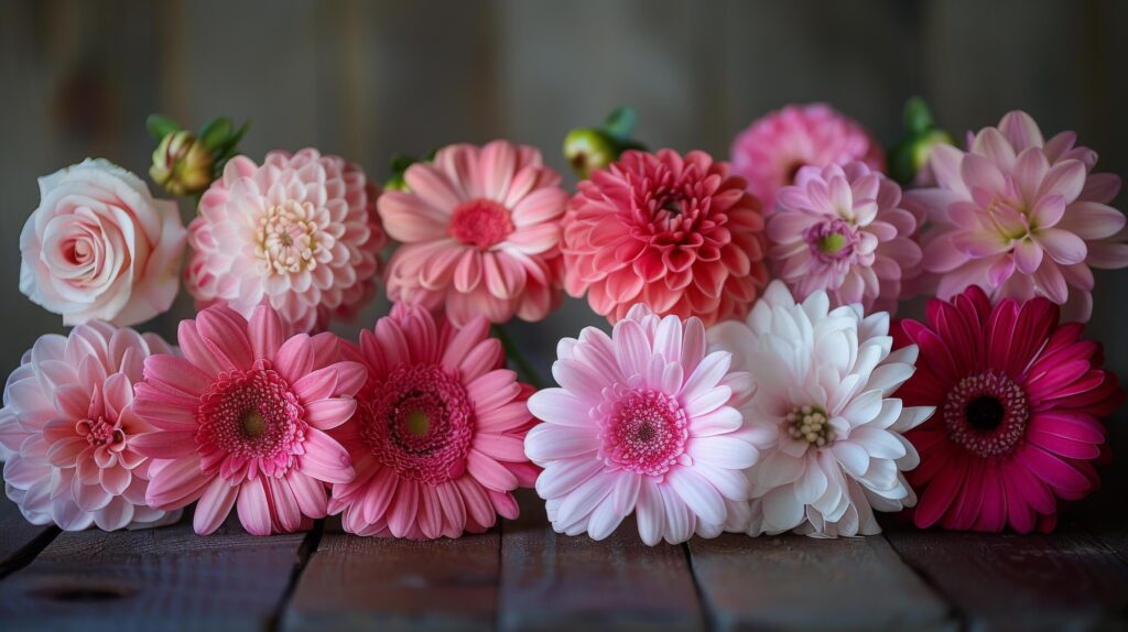 A Colorful Bouquet of Fresh Flowers on a Black Background Stock Free