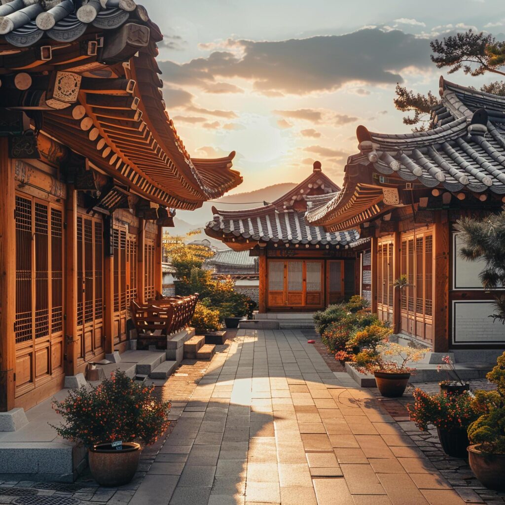 AI generated Traditional Korean architecture ancient style South KoreaTop Travel landmark in Seoul Korea Stock Free