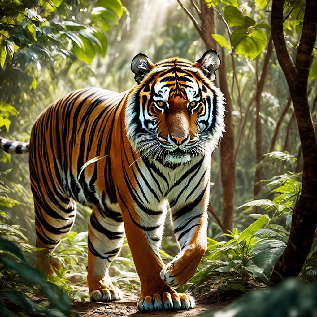 Tiger in the jungle, by @ai_generated