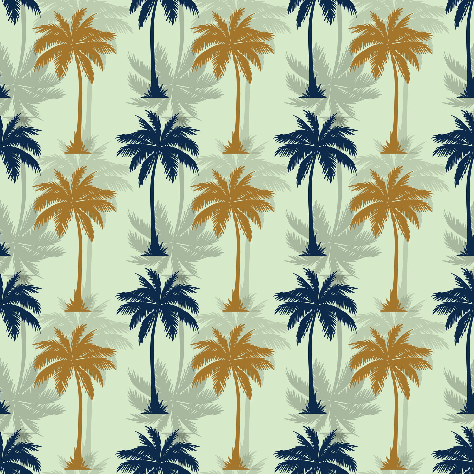 Palm Tree Shadows Seamless Pattern Design Free Vector