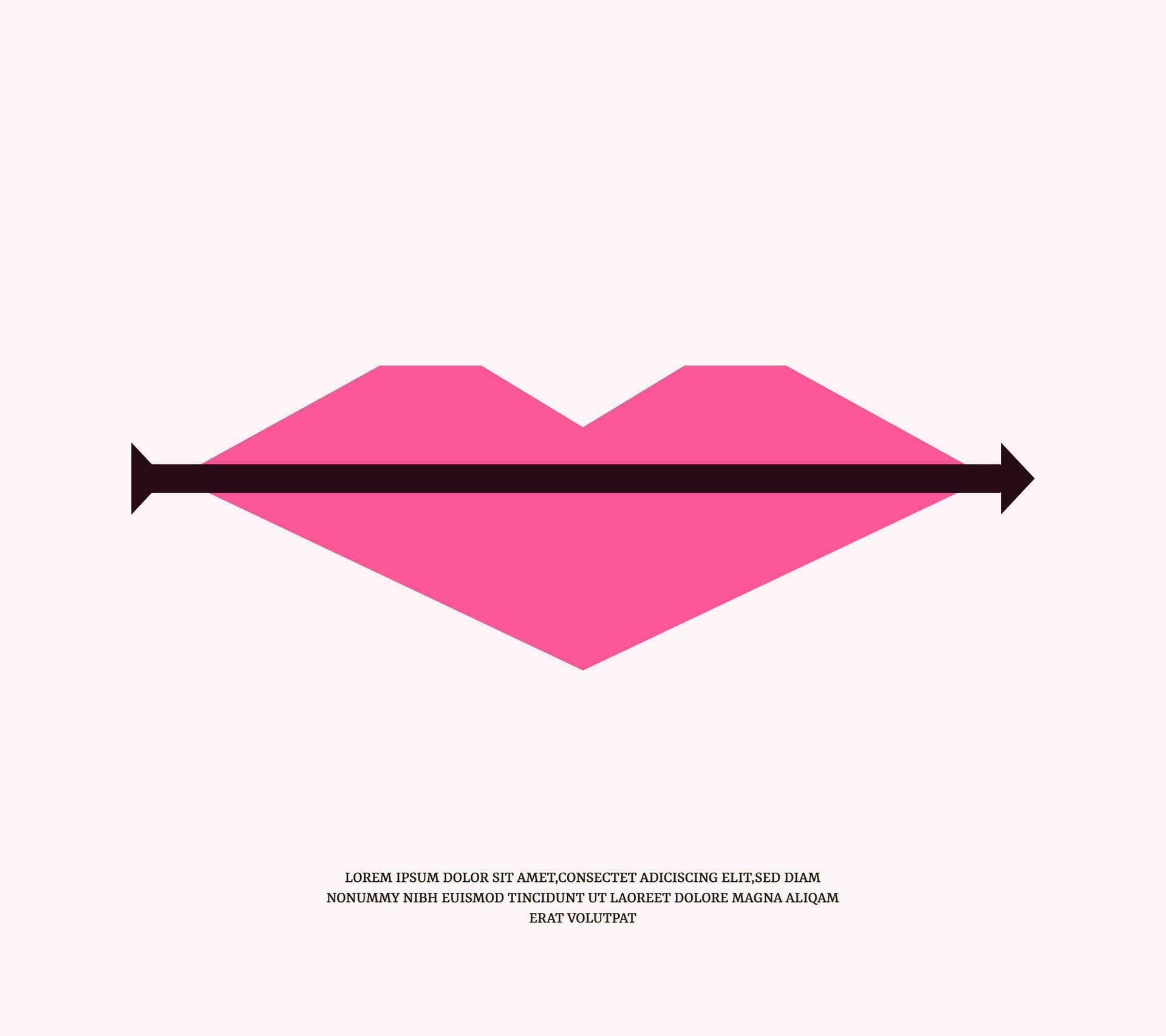 lip or love shape with arrow logo design template Stock Free and Free SVG