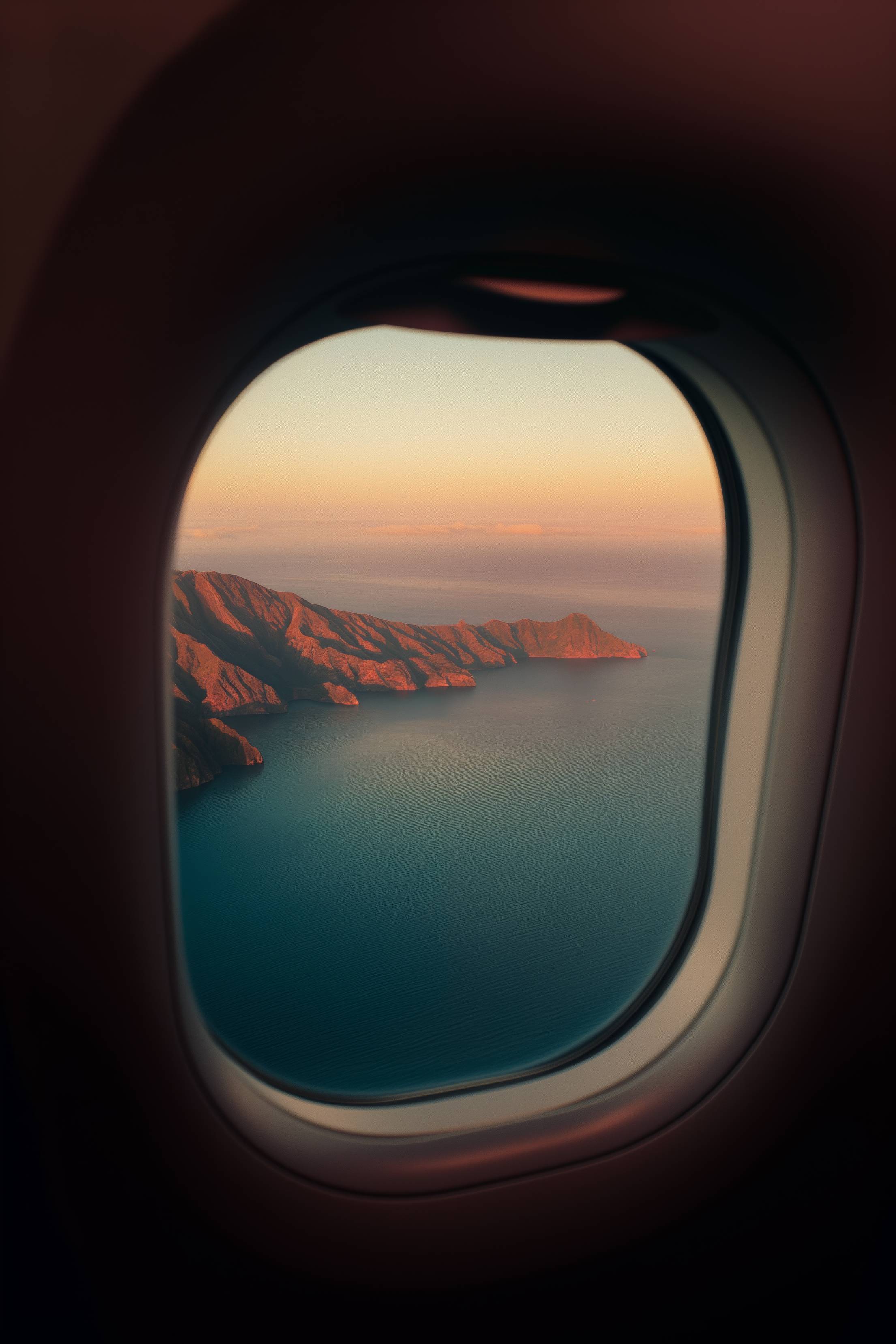 Travel Mode ON Airplane Window with Amazing View Stock Free