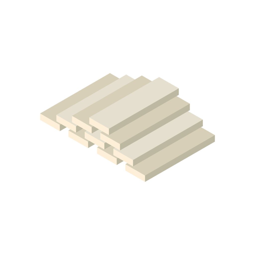 Isometric wooden plates on a background Free Vector